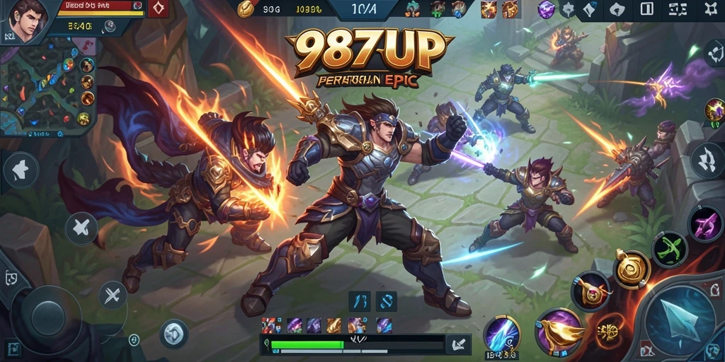 Tampilan gameplay MOBA yang mendebarkan di 987UP.