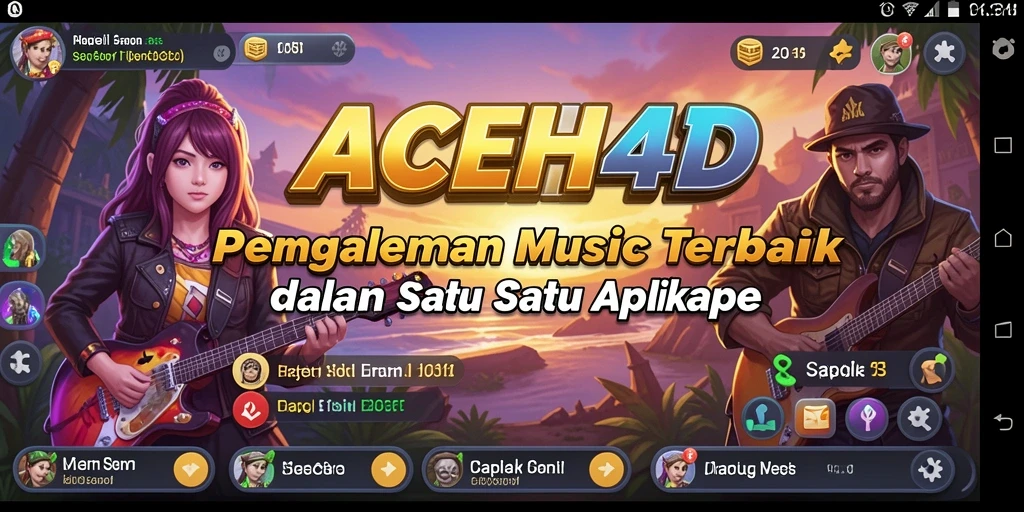 Screenshot utama ACEH4D menampilkan gameplay seru dengan berbagai fitur musik.