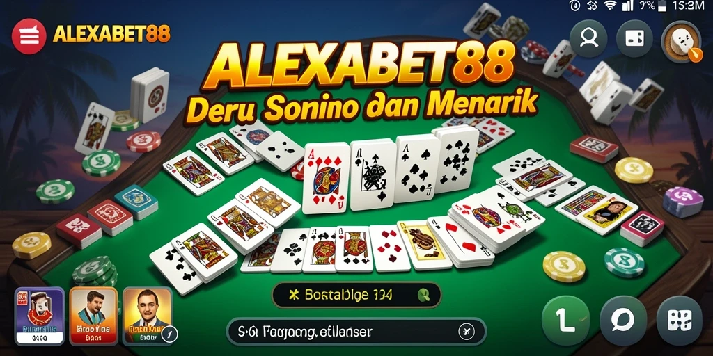 Tampilan gameplay seru ALEXABET88 dengan berbagai variasi domino.