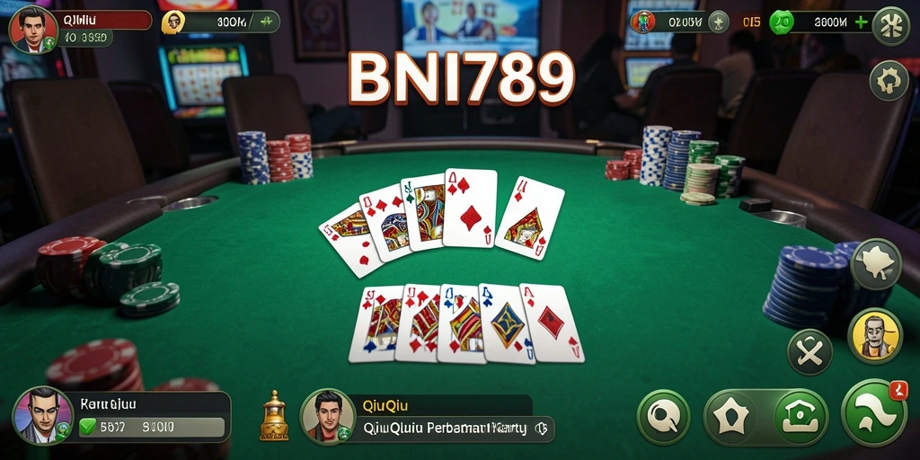 Screenshot gameplay BNI789 menampilkan momen seru permainan QiuQiu.