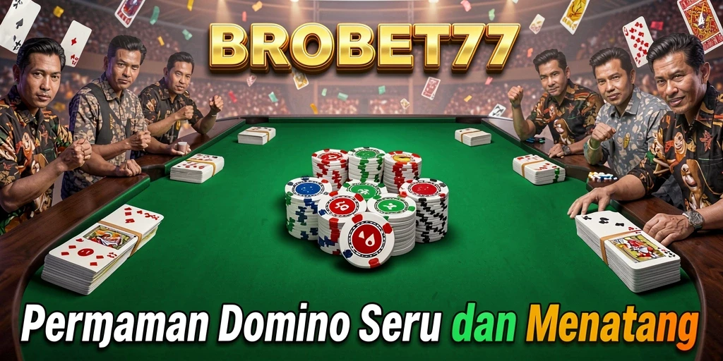 Tampilan gameplay seru dalam BROBET77 game Domino.