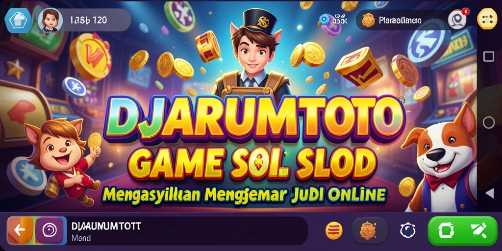 Tampilan gameplay mengasyikkan dari DJARUMTOTO dengan mesin slot berwarna.