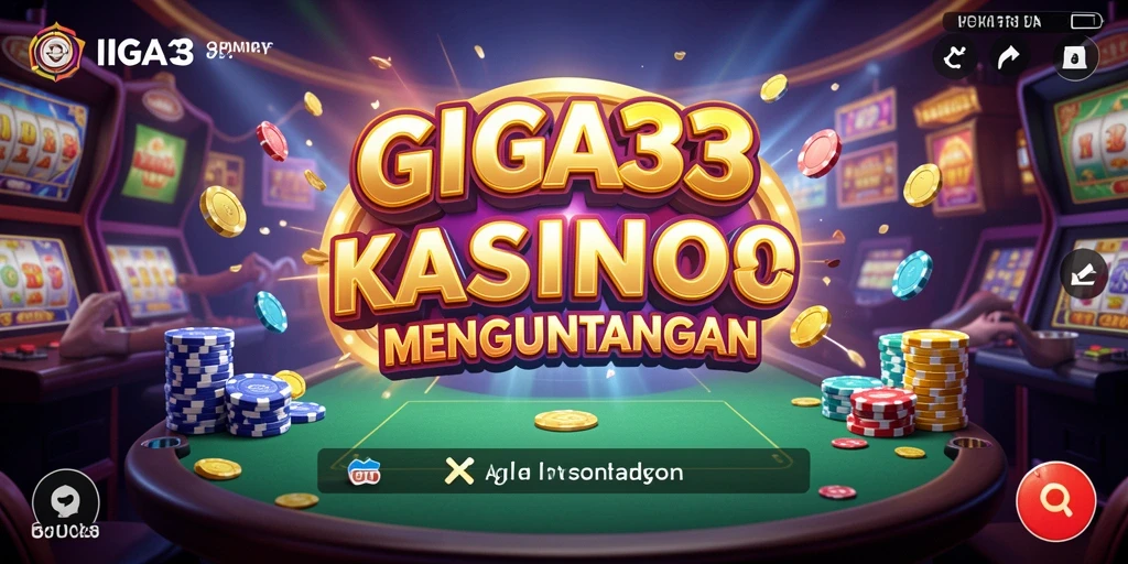Screenshot GIGA33 menampilkan serunya permainan Kasino dengan grafis menakjubkan.