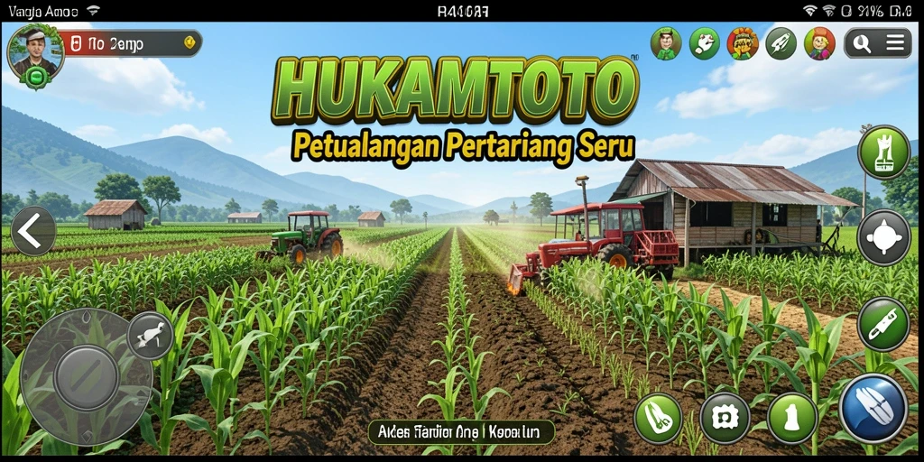 Tangkapan layar gameplay HUKUMTOTO menampilkan kegiatan pertanian yang seru.