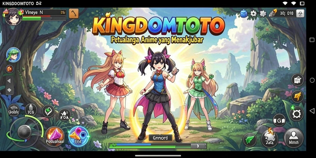 Tampilan menarik dari gameplay KINGDOMTOTO dengan karakter anime yang menawan.