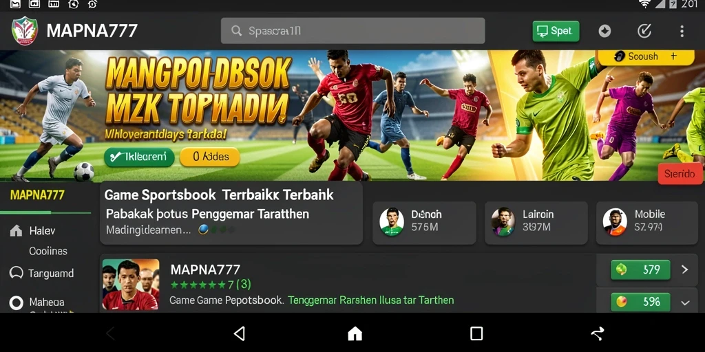 Screenshot tampilan permainan Sportsbook MAPNA777 dengan taruhan langsung.