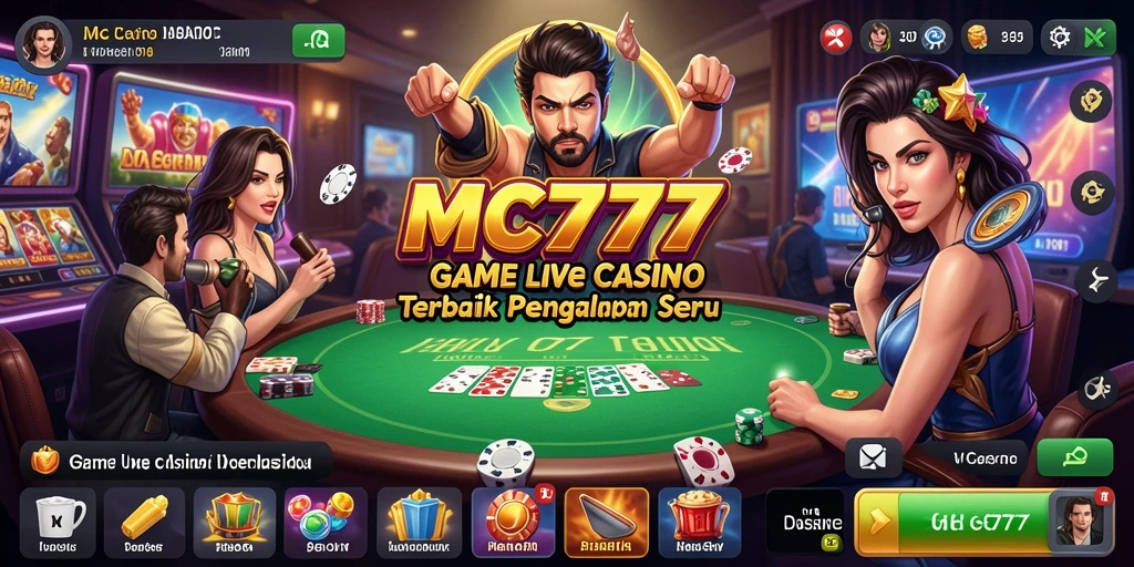 Menampilkan gameplay Live Casino yang seru dan interaktif di MC777.
