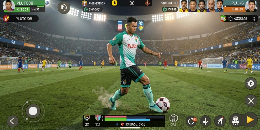 Tangkapan layar gameplay <strong>PLUTO88</strong> yang menunjukkan aksi olahraga yang mendebarkan.