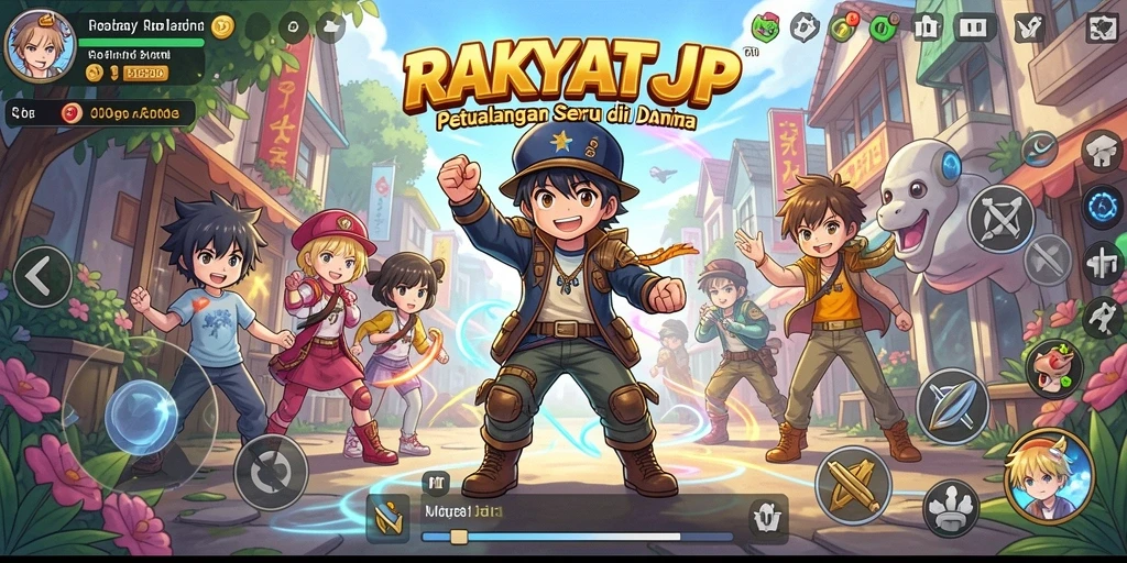 Tampilan gameplay RAKYATJP dengan karakter anime yang memukau.