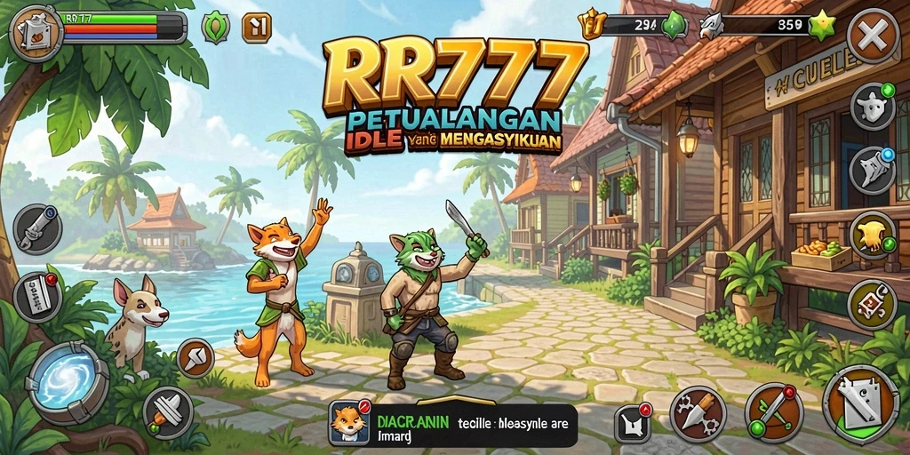 Tampilan seru dari gameplay Idle RR777 yang memikat.