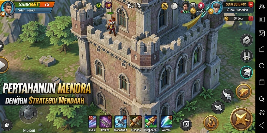 Tampilan gameplay menantang dari SS88BET Tower Defense.