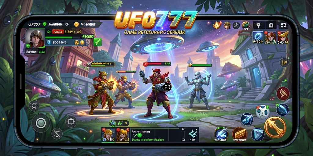 Tampilan gameplay <strong>UFO777</strong> yang menampilkan pertempuran seru dan dunia yang luas.